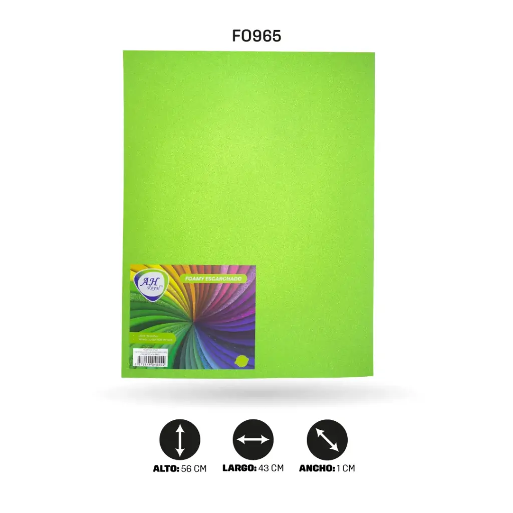 FOAMY 4 CARTA AHROYAL ESCARCHADO VERDE CRISTAL X10UNS [AH29102315-AH21102315]