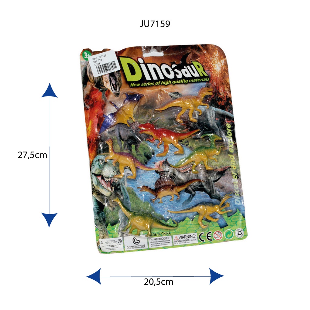 SET DE DINOSAURIOS EN BLISTER X 8 UNDS  [718]