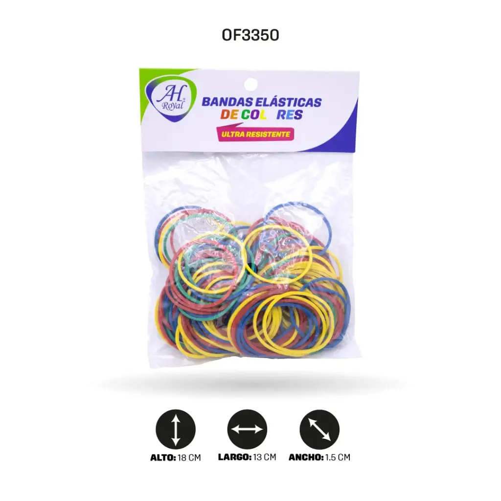 BANDAS DE CAUCHO AH ROYAL COLORES BOLSA [PAC50136-3550]