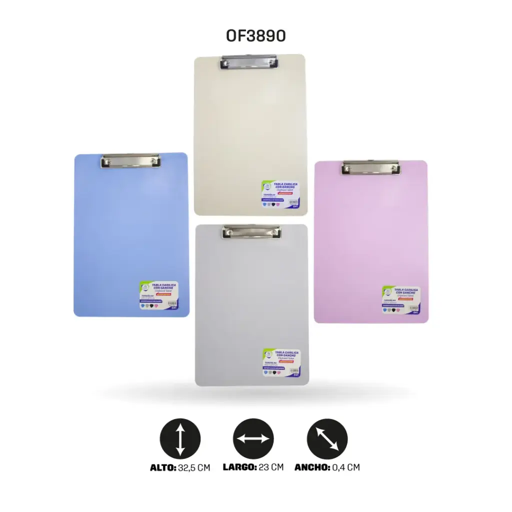 TABLA AHROYAL ACRILICA A4 GANCHO PLANO [PAC4497-3890]