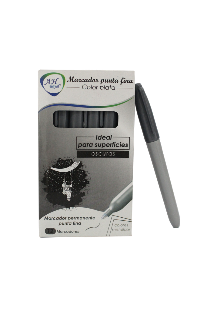 MARCADOR AH ROYAL PLATEADO METALICO DELGADO [PAC90020-1124]
