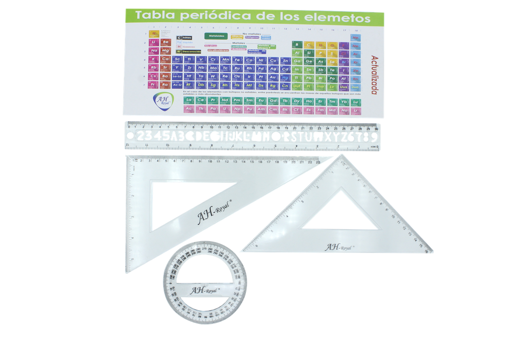 JUEGO GEOMÉTRICO AH ROYAL GRUESO 120 GRS CON TABLA PERIODICA [PAC3295-1350-PAC60015-1350]