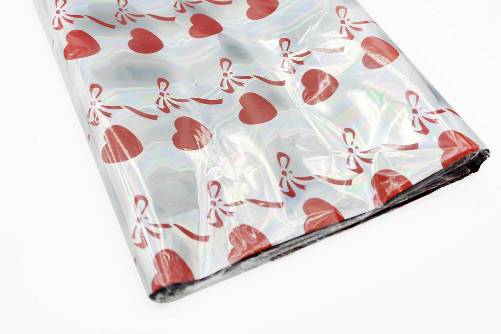 PAPEL HOLOGRAMADO ESTAMPADO CORAZON 50CM X 70CM x 100 und  [PAC90304-1587]