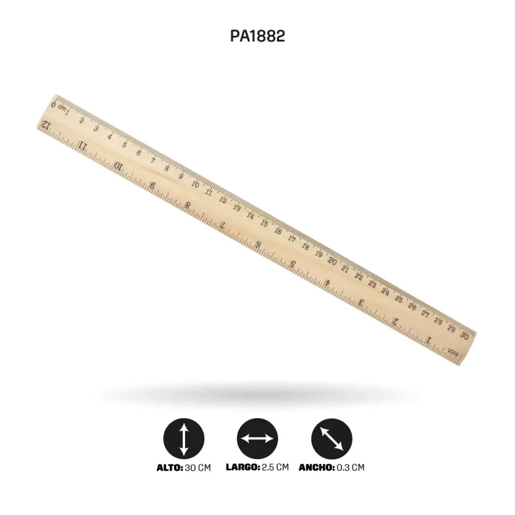 REGLA AH ROYAL DE MADERA X 30CM [PAC3288-1882-PAC10049-1882]