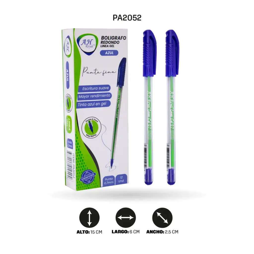 BOLIGRAFO AH ROYAL LINEA GEL 0.7 REDONDO AZUL [AZUL70631*2052]