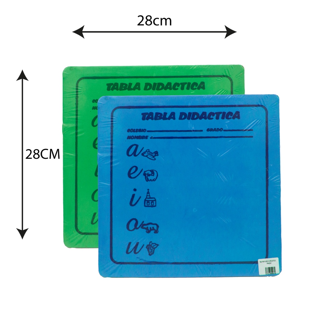 TABLA NACIONAL PARA PUNZAR COLORES SURTIDOS -  CAJA X 200[0]