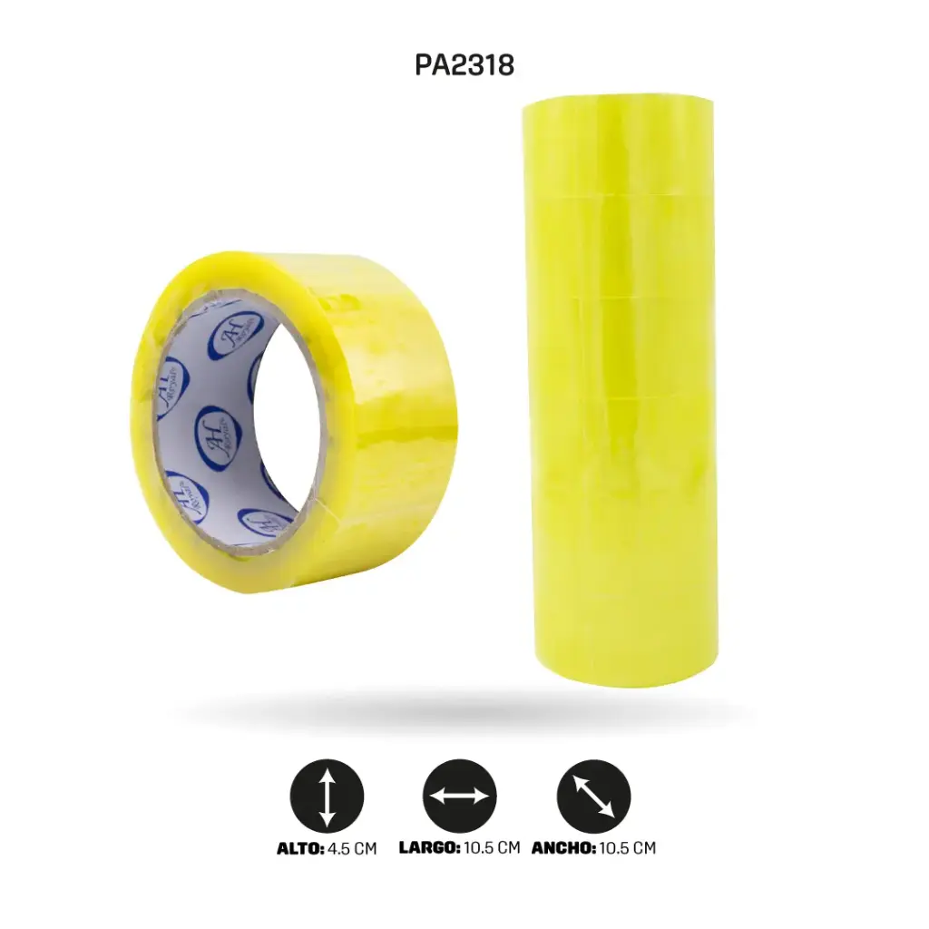 CINTA AMARILLA-TRANSPARENTE ANCHA 45 mm x 45 mic x 72 mts [PAC3667-2318][PAC3660]