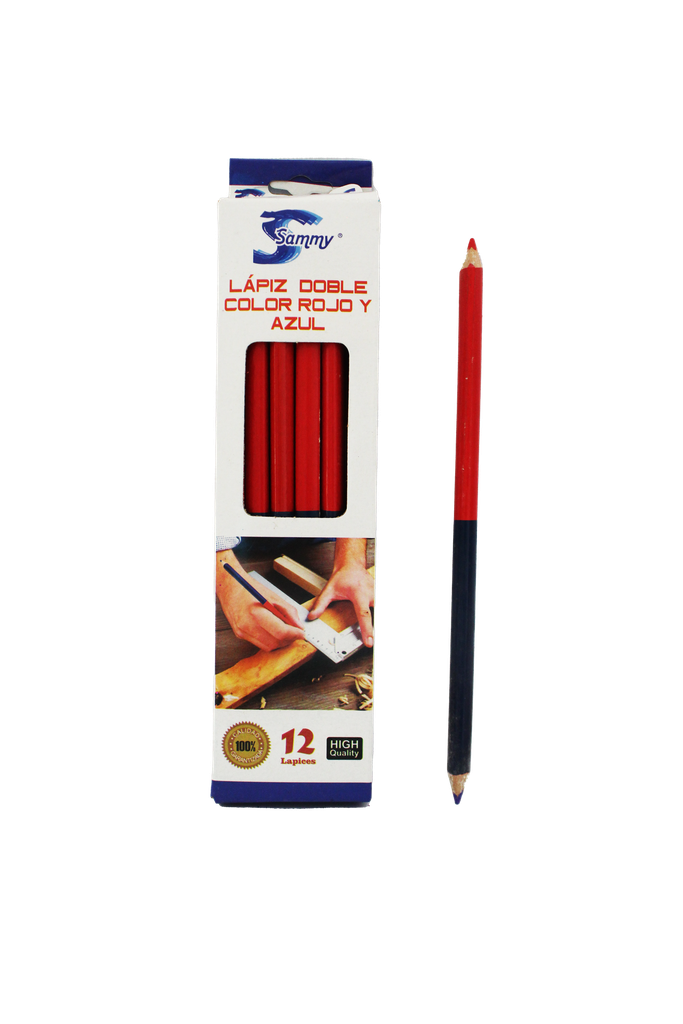 LAPIZ DE MADERA BICOLOR ROJO Y AZUL [PAC60020-3330]