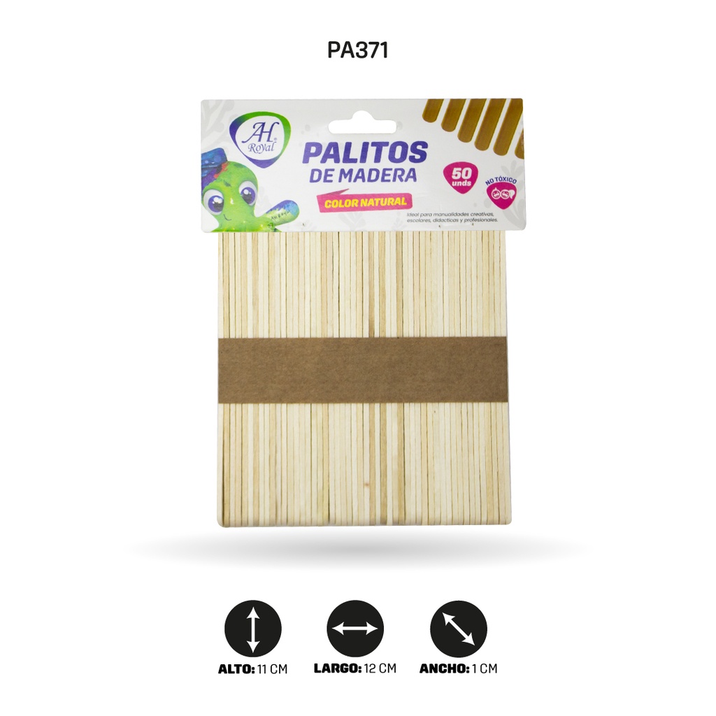 PALOS DE PALETAS AHROYAL NATURAL X 50 UND [PAC3469-371-PAC90421-371]