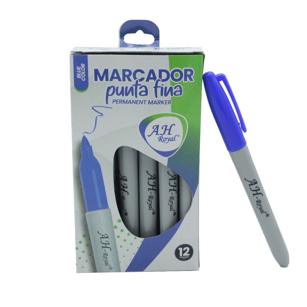 MARCADOR PUNTA FINA AH ROYAL AZUL X 12UND [PAC90017-376]