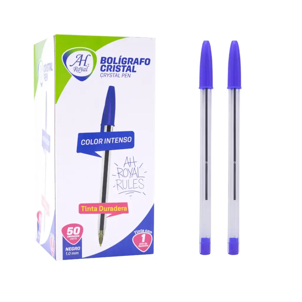 BOLIGRAFO AH ROYAL CRISTAL AZUL DISPLAY x 50 Und  [PAC2416-3763]