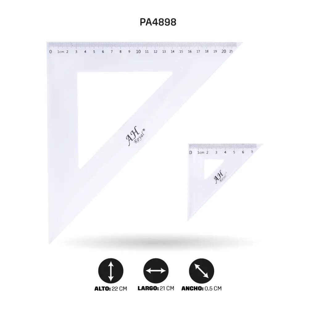 ESCUADRA AH ROYAL DE 21 CM 45º OBSEQUIO ESCUADRA DE 7CM [PAC2082-4898]