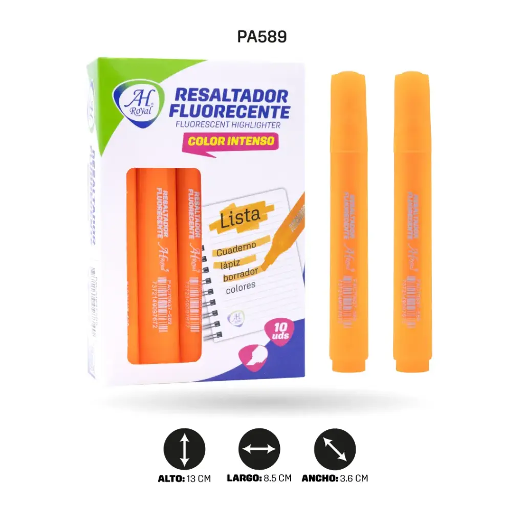 RESALTADOR AH ROYAL FLUORESCENTE NARANJA [PAC70637-589]