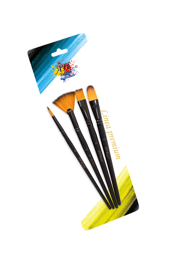 PINCEL AH ROYAL NEGRO LINEA PREMIUM NEGRO X4 SURTIDO [PAC90356-1016]