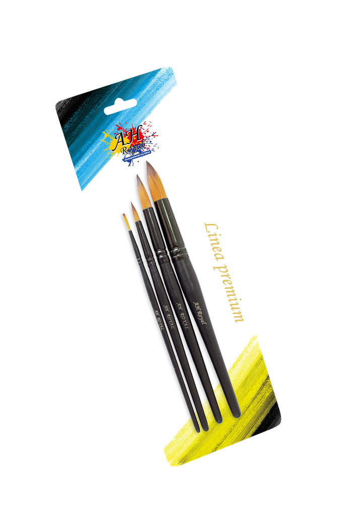 PINCEL AH ROYAL NEGRO LINEA PREMIUM REDONDO X4 [PAC90360-1063]