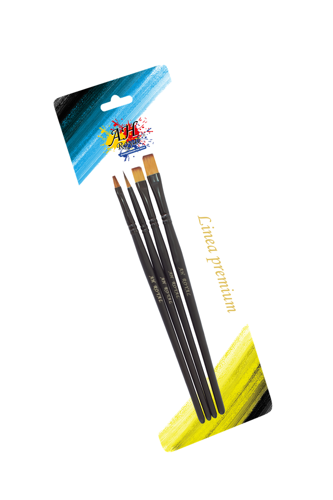 PINCEL AH ROYAL PLANO NEGRO LINEA PREMIUM X4 SURTIDO [PAC90361-1064]