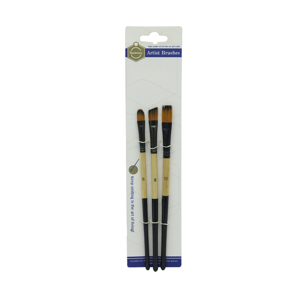 PINCEL KEEP SMILING MANGO NEGRO MADERA X3 SURTIDO [PAC20732-133]