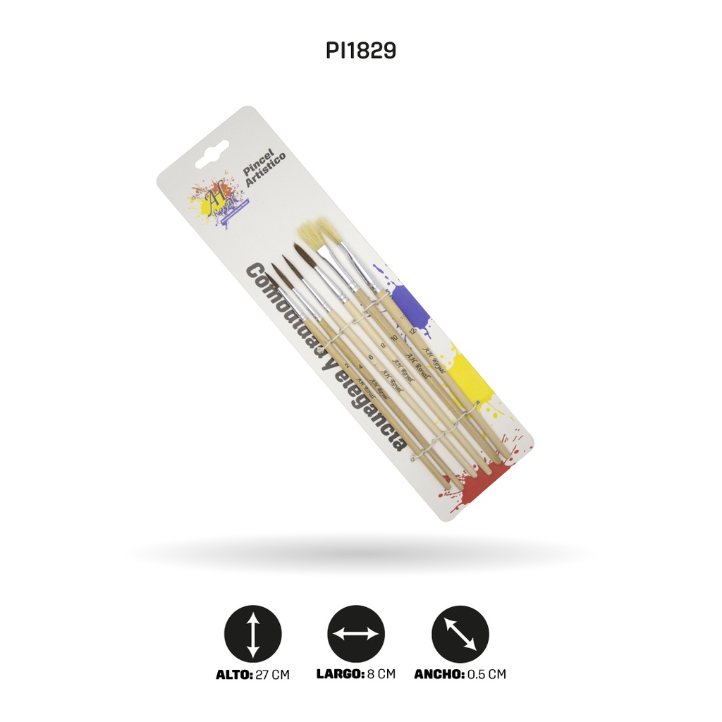 PINCEL AHROYAL JUEGO ESCOLAR DISPLEY X6 [PAC2426-4525-PAC20188]