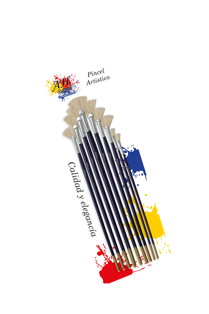 PINCEL AH ROYAL JUEGO ABANICO CERDA X9  [PAC20722-25]