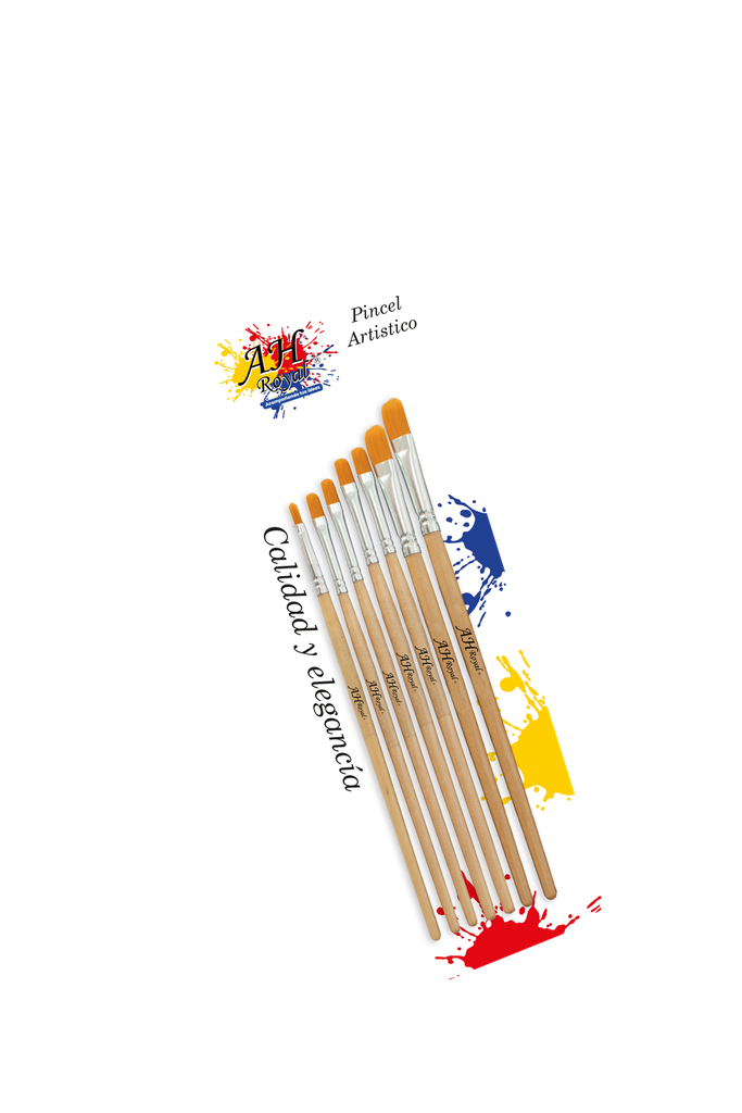 PINCEL AH ROYAL JUEGO LENGUA DE GATO MADERA SET X 6 UND [PAC20074]