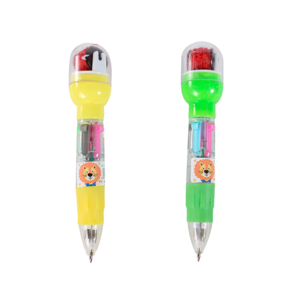 BOLIGRAFO 4 MINAS CON SELLO COLORES QM-881A [PAC3159]
