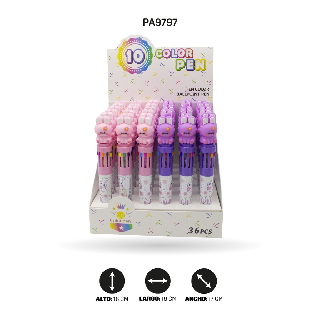 BOLIGRAFO 10 MINAS CONEJO DISPLEY X36 UND QM-910 [PAC3162-9797]