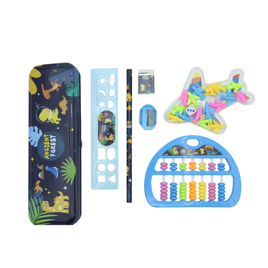 SET DE PAPELERIA CON ABACO Y CARTUCHERA METALICA HJ-9913 [PAC3153-9819]