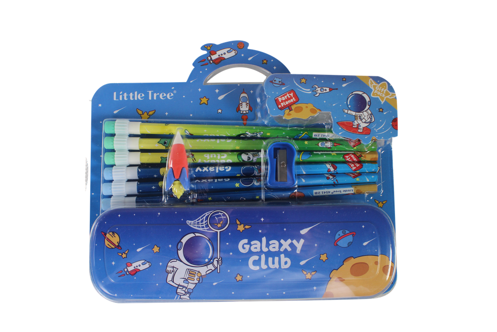 PA9829 JUEGO LAPICES CON CARTUCHERA METALICA BLISTER GP8001-E(2B)NIÑO Y NIÑA [PAC3085-9829]