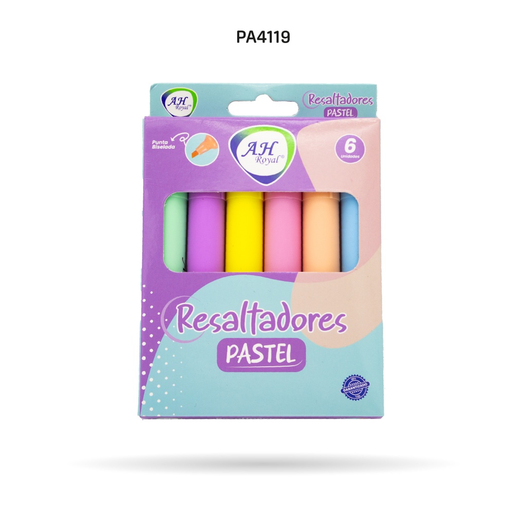RESALTADOR AHROYAL PASTEL X 6 UNDS [PAC3578]