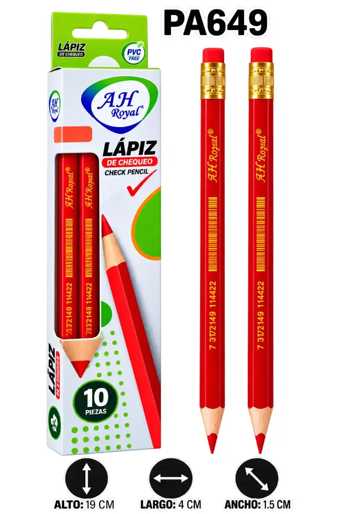 LAPIZ AH ROYAL ROJO DE CHEQUEO  X UND (PAC2507)