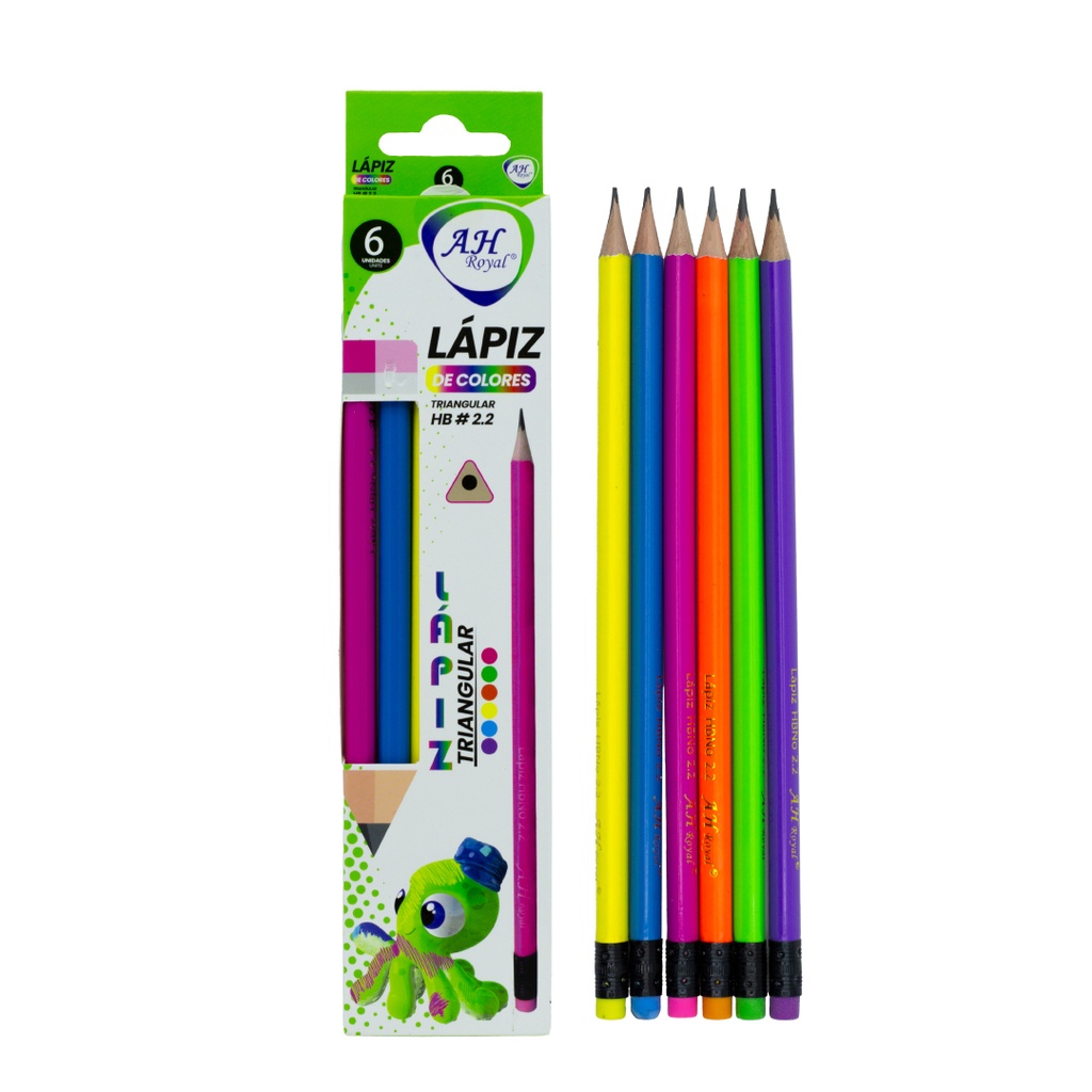 LAPIZ AH ROYAL CUERPO NEON TRIANGULAR HB #2.CAJAX6UND [PAC3175]