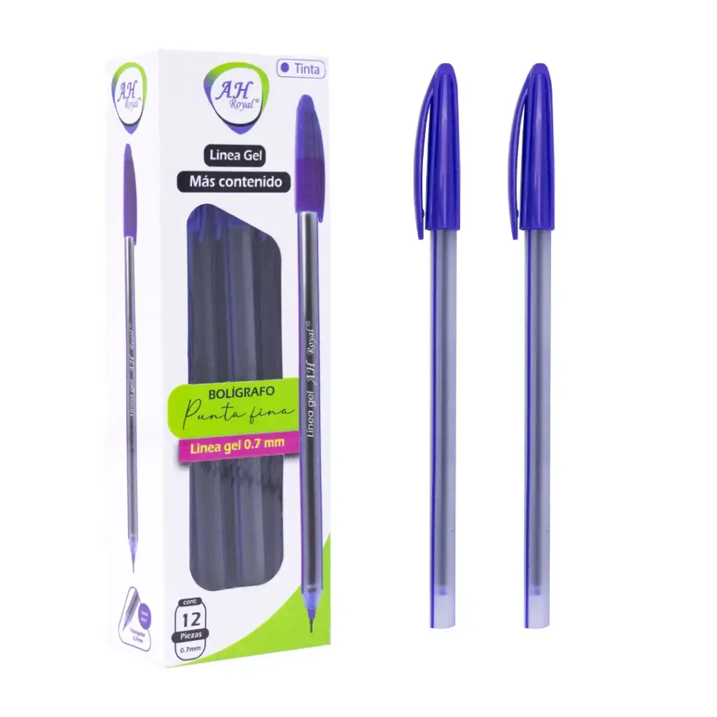 BOLIGRAFO AH ROYAL TRIANGULAR 07MM, TIPO ALLEGRO AZUL.