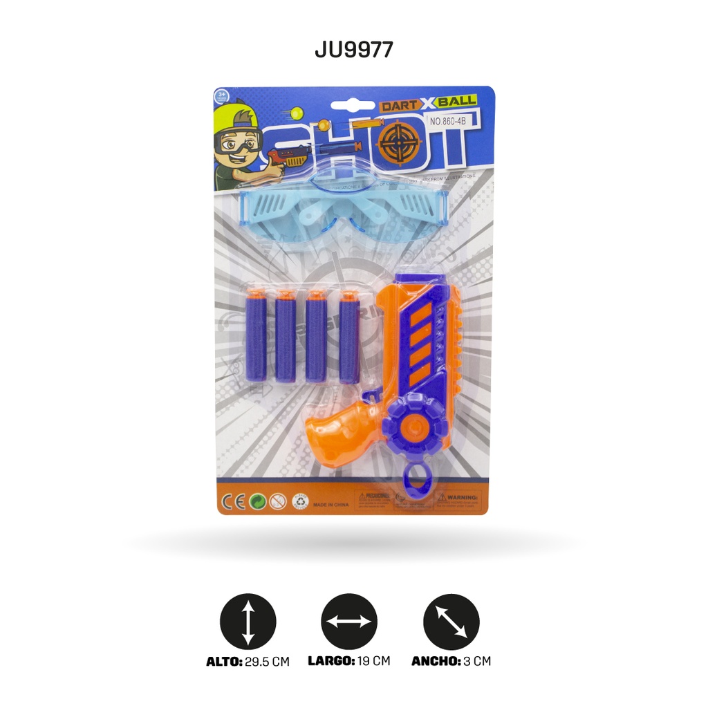 SET DE PISTOLA DOBLE COLOR CON GAFAS [860-4B]