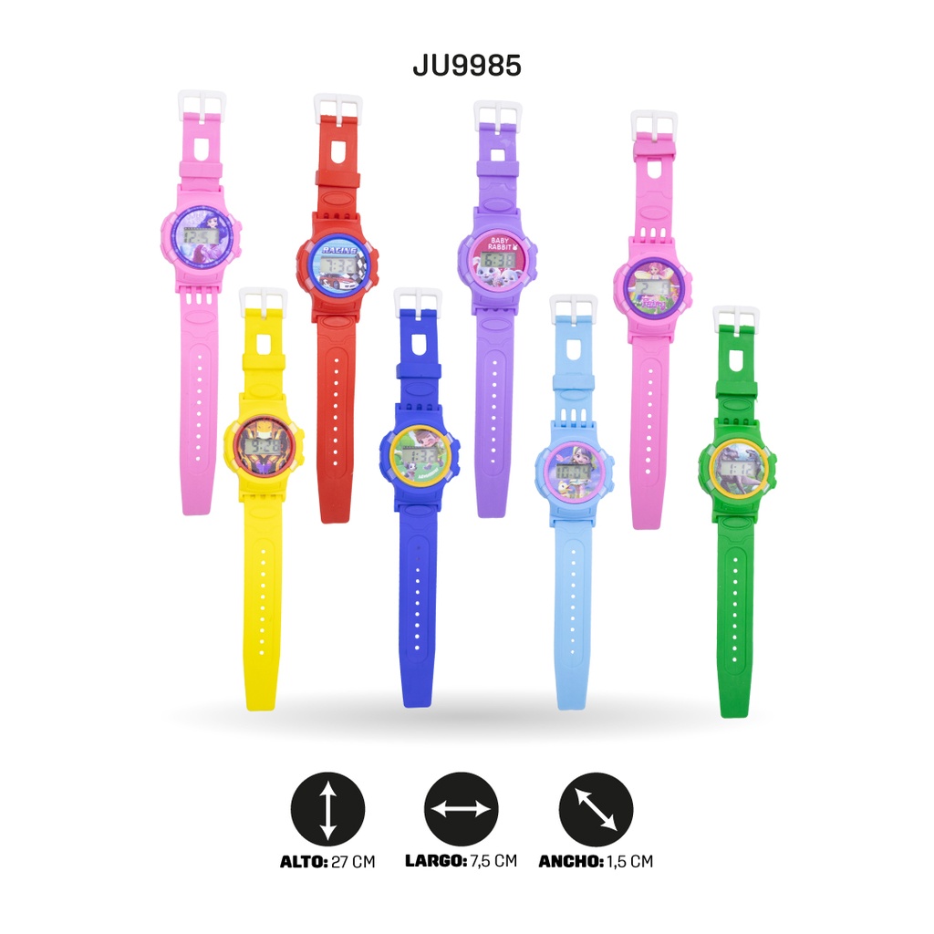 RELOJ DIGITAL COLORES SURTIDOS  CON ESTAMPADO [CX333]