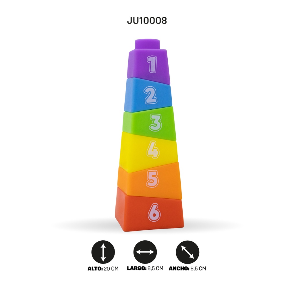 CUBO PLÁSTICO APILABLE DE NÚMEROS Y LETRAS  [638-100]