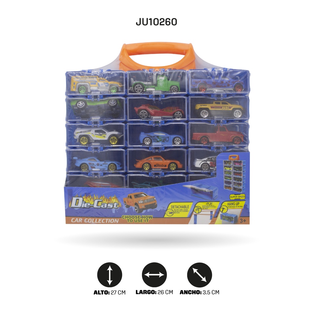 MALETA CON CARROS DE COLECCIÓN X 18 UNDS  (1:64) [324-355]