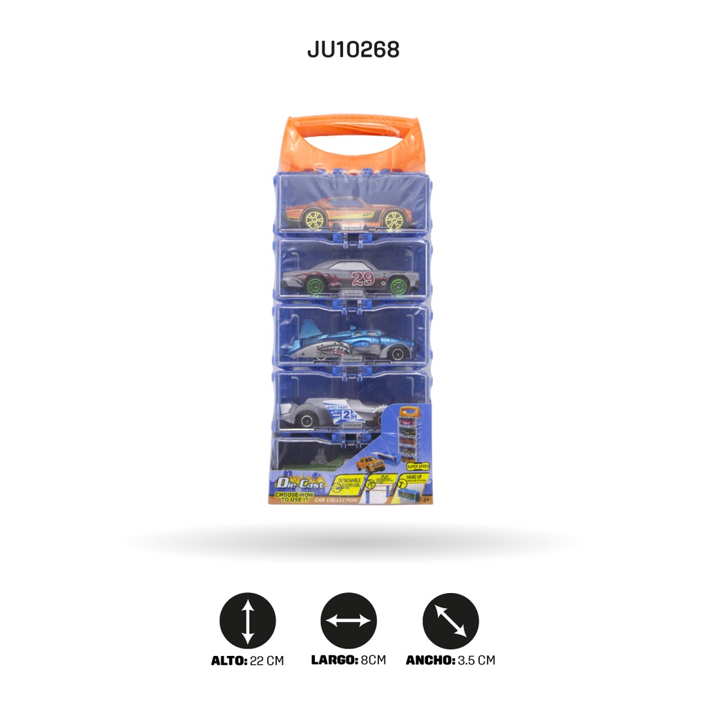 COCHE DE ALEACIÓN DESLIZANTE 1:64 5 PIEZAS [324-344]