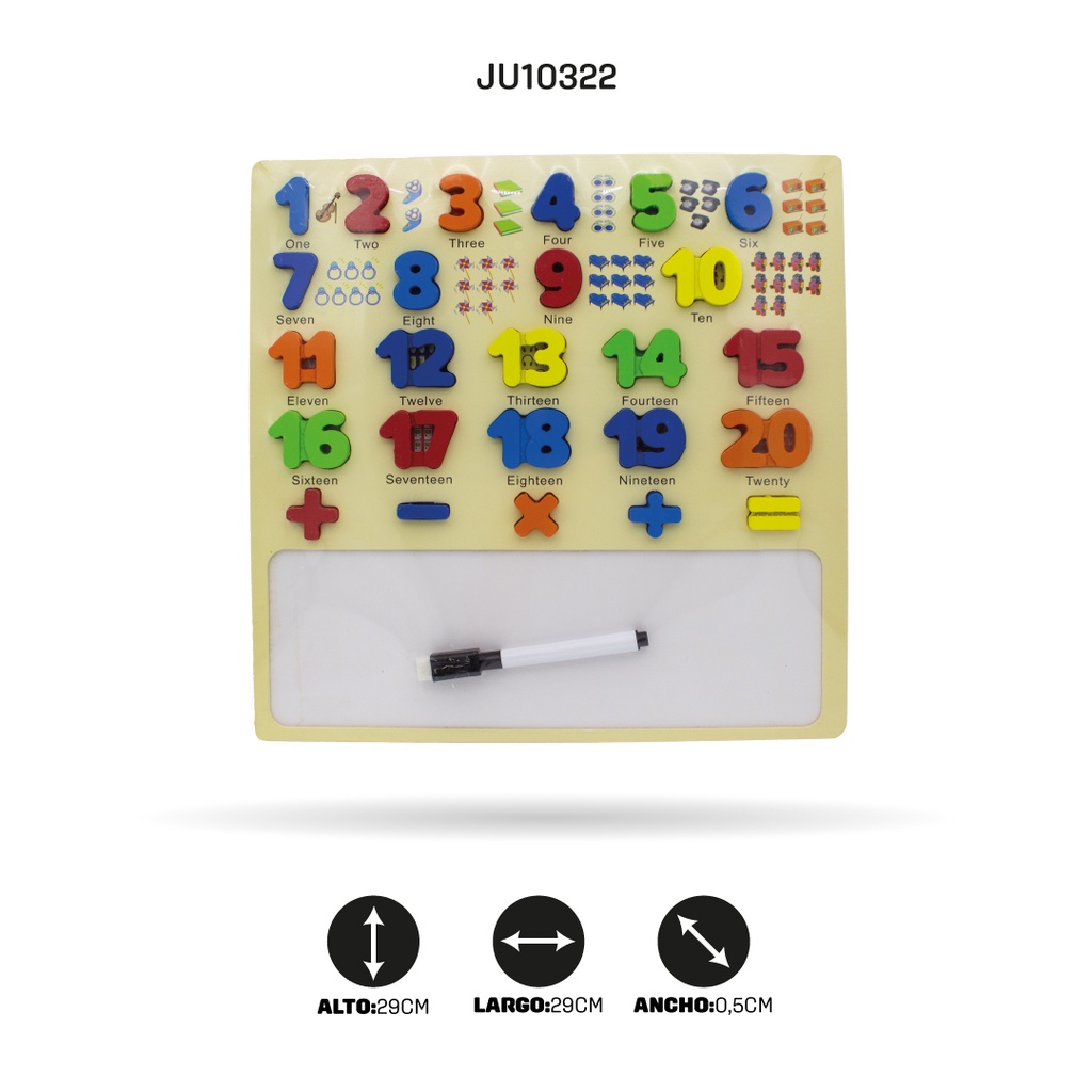TABLERO CON  NUMEROS ENCAJABLES X 25 PIEZAS [1970-127]