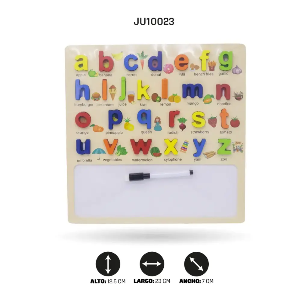 27 LETRAS MINÚSCULAS DEL BLOC DE DIBUJO IMPRESO MAS TABLERO[1970-128]