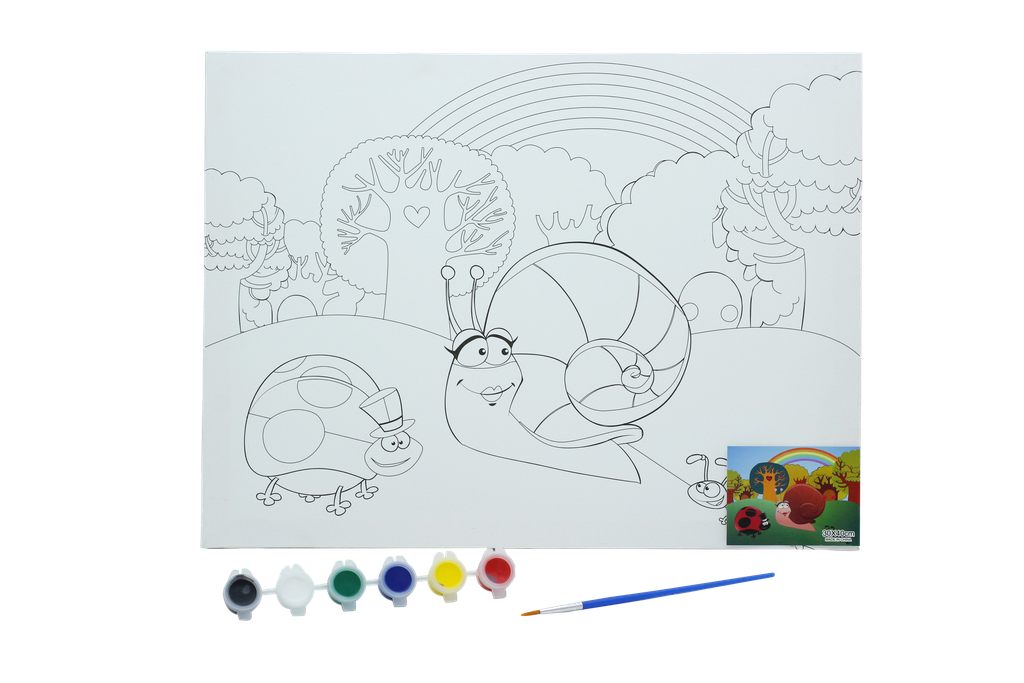 LIENZO ESTAMPADO 30*40CM CON PINCEL Y 6 PINTURAS [PAC3196]