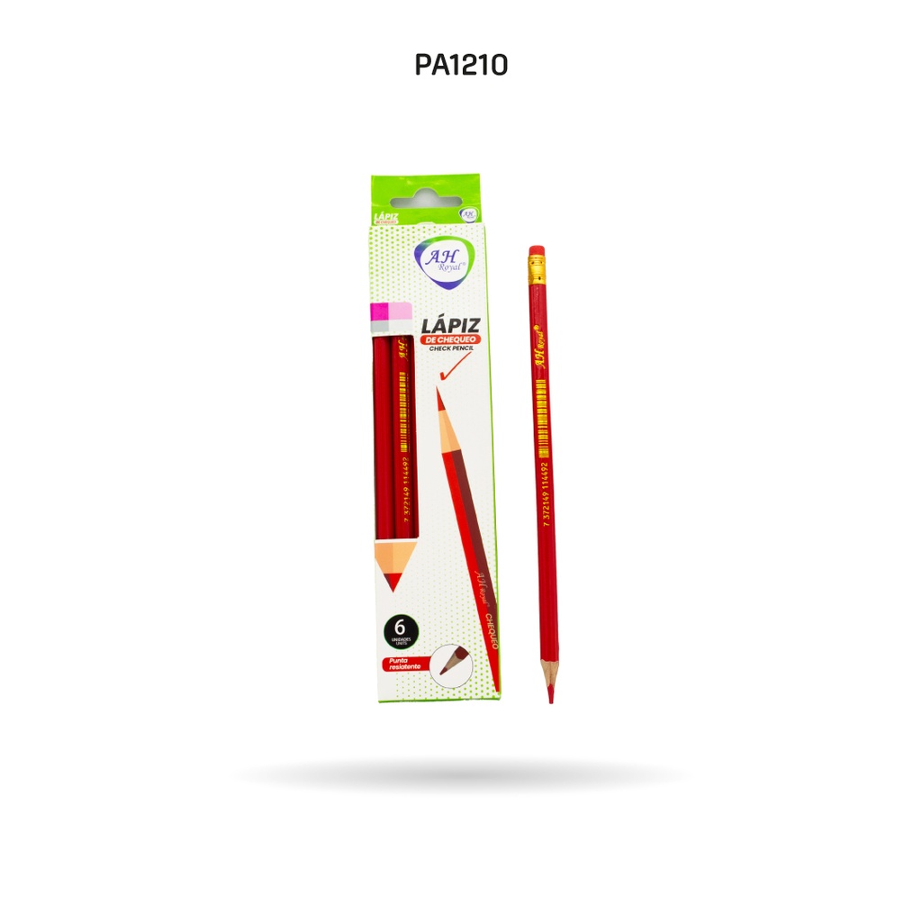 LAPIZ AH ROYAL ROJO DE CHEQUEO MADERA  X6 UND [PAC3629-1210]