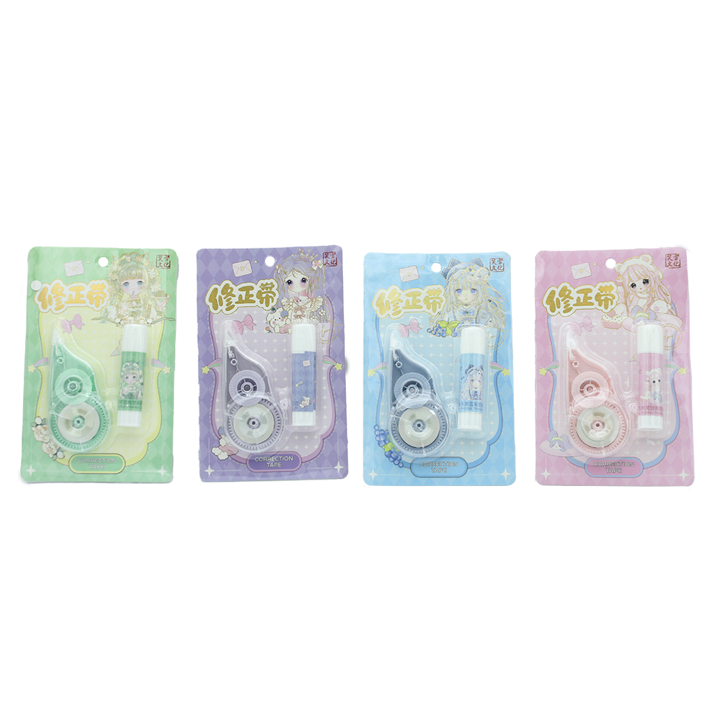 SET DE CINTA CORRECTOR + PEGANTE BARRA XX-9001 PQT X 24 UND [PAC3093]