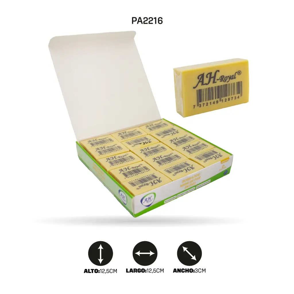 BORRADOR AH ROYAL MIGA DE PAN PVC AMARILLO MEDIANO X30 [PAC3197-2216-PAC3197]