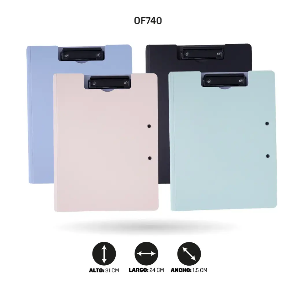 TABLA CON 2 GANCHOS COLOR SURTIDOS A4 [PAC3232]