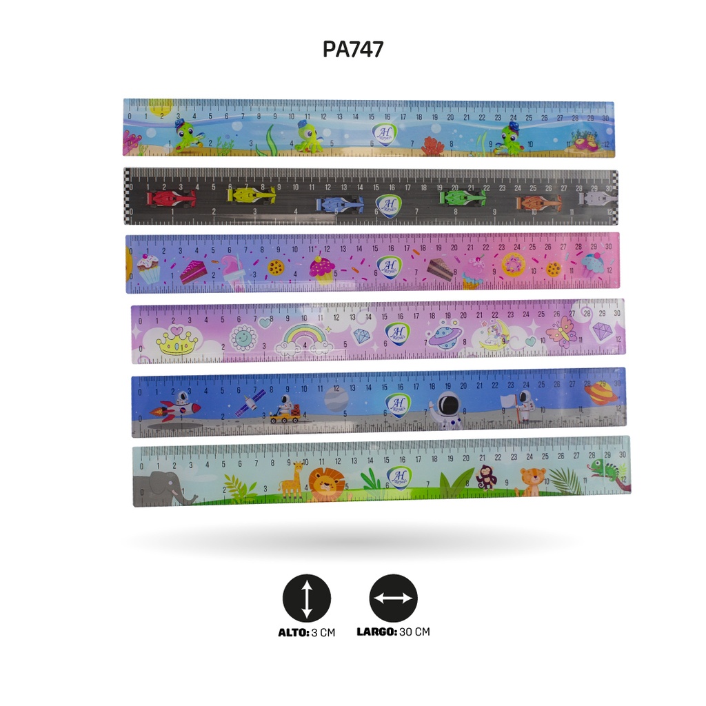 REGLA ESTAMPADA 30CM FINA [PAC3269]