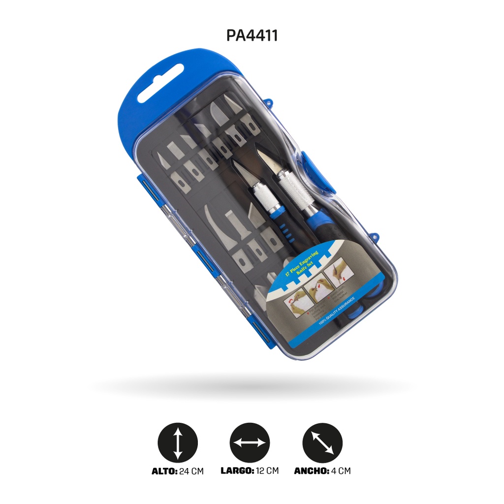 JUEGO BISTURI PUNTA LANZA 17PCS FINO [PAC3313-4411]