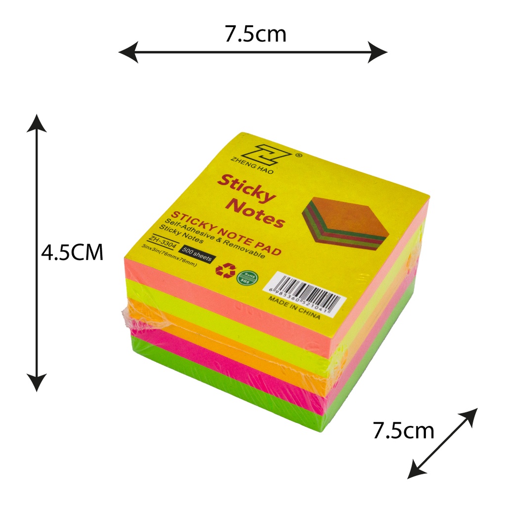 NOTAS AHROYAL NEON 3'X3'SURTIDO X 500 UND X [PAC3564]
