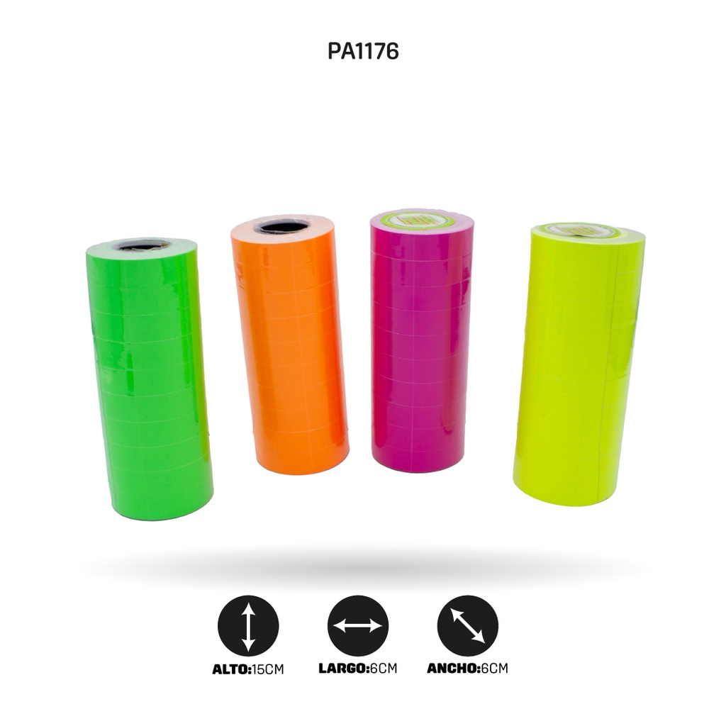 ROLLO TIQUETEADORA DOBLE CARRIL FLUORESCENTE X500UND [PAC4483-1176]