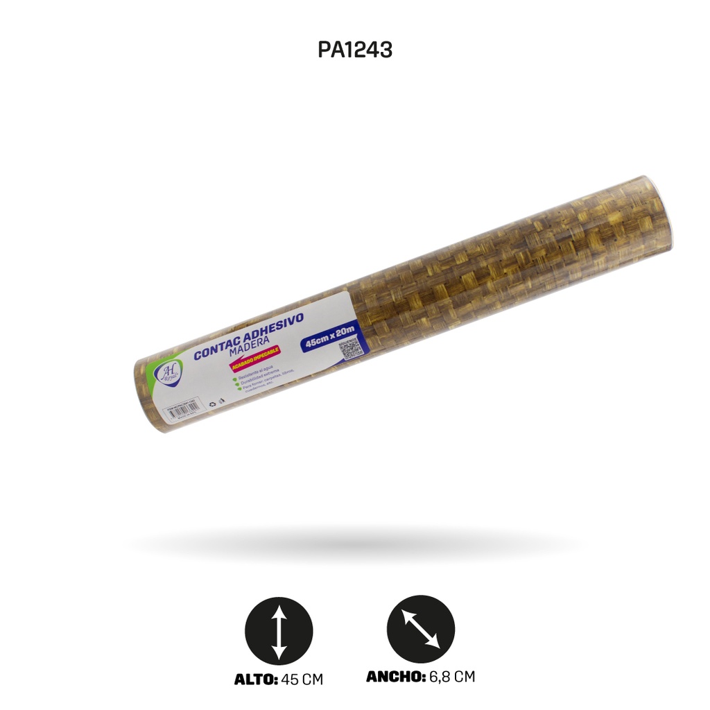 PAPEL CONTAC AHROYAL MADERA DE 20 mts x 45 cms [PAC3541-1243]