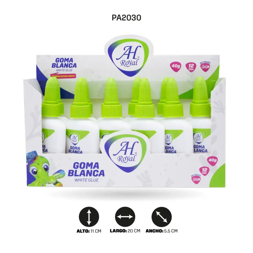 GOMA BLANCA AHROYAL DE 40 GRAMOS DISPLEY X 12 UND(EGA) [PAC2030]